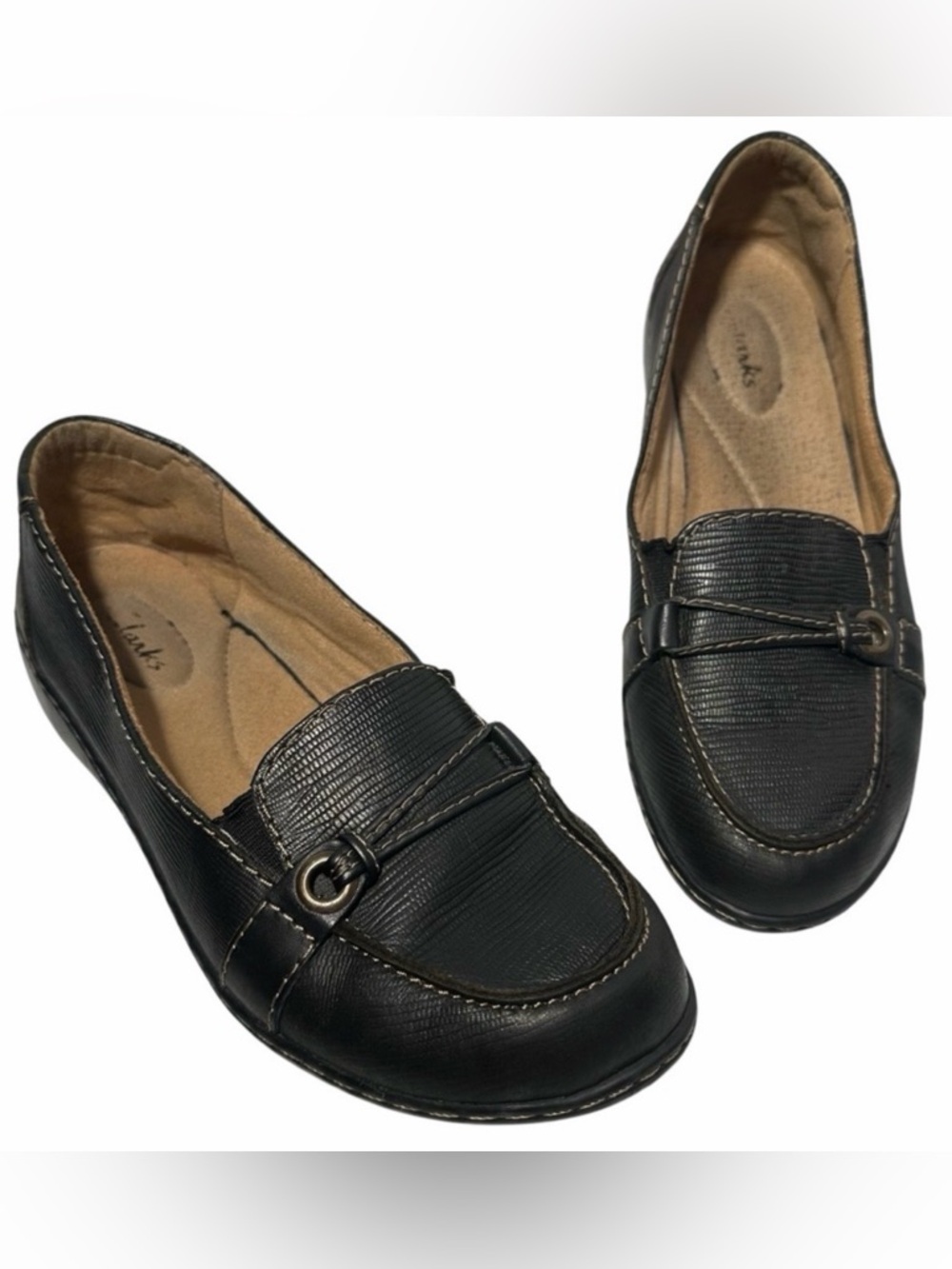 Clarks Loafer 9 Ashland Ice Black Leather